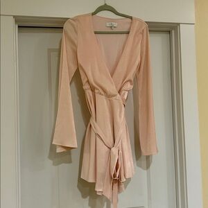 L’ Academie Pink Wrap Mini Dress. Very pretty. Lined. Small.